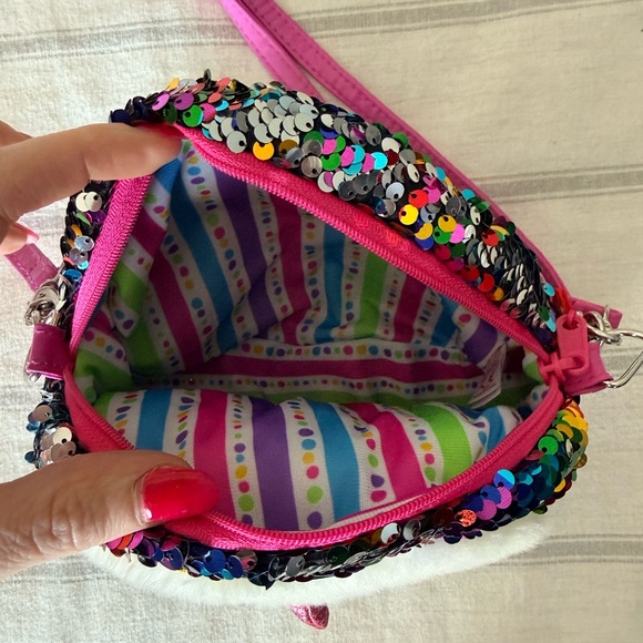 TY Sequin Owl Crossbody Purse Kids Plush Handbag Adjustable Strap - Picture 4 of 4